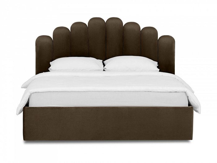 Кровать Queen Sharlotta 160х200 темно-коричневого цвета с подъемным механизмом