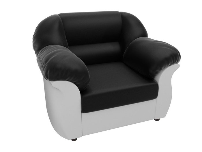 Кресло Карнелла черно-белого цвета (экокожа)