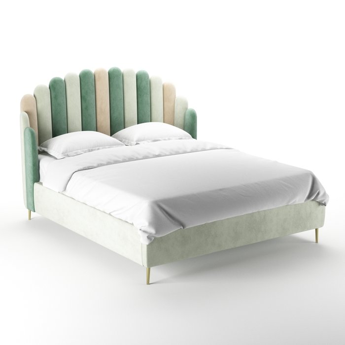 Кровать Amira 180х200 бежево-зеленого цвета