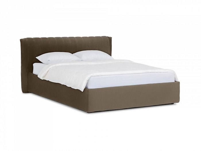 Кровать Queen Anastasia Lux коричневого цвета 160х200 с подъемным механизмом