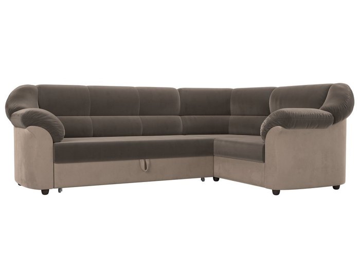 Угловой диван-кровать Карнелла бежево-коричневого цвета
