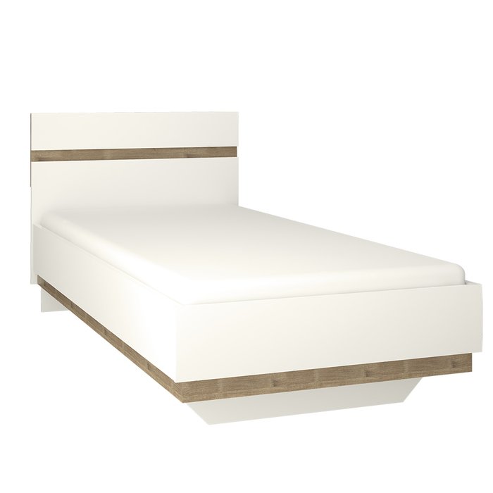 Кровать Linate без подъемного механизма 90х200 белого цвета