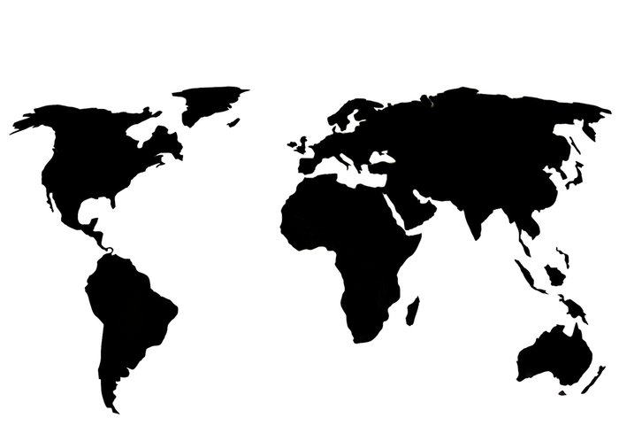 Деревянная карта мира Premium черного цвета