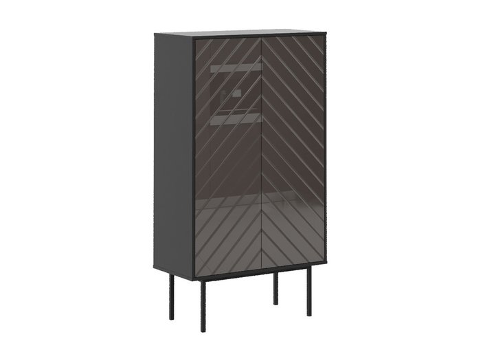 Шкаф двухдверный Boho со стеклянным фасадом темно-коричневого цвета
