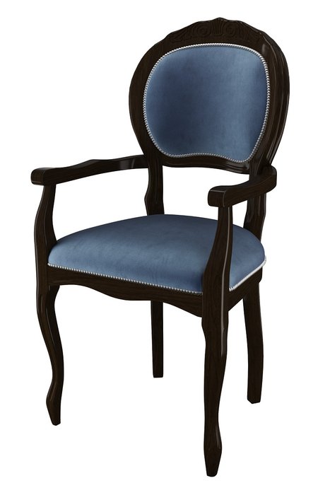 Стул-кресло деревянный Дезире черно-синего цвета
