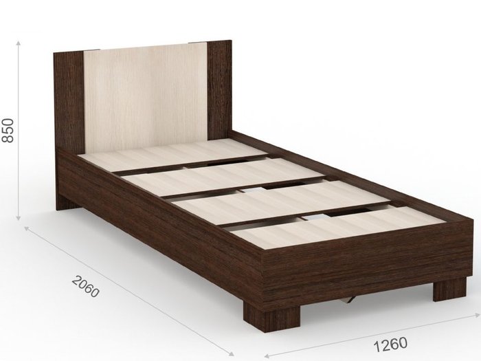 Кровать Аврора 120х200 темно-коричневого цвета