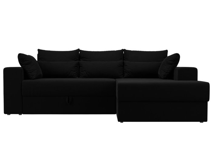 Угловой диван-кровать Мэдисон черного цвета
