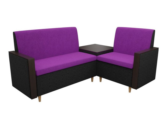 Кухонный угловой диван Модерн черно-фиолетового цвета 
