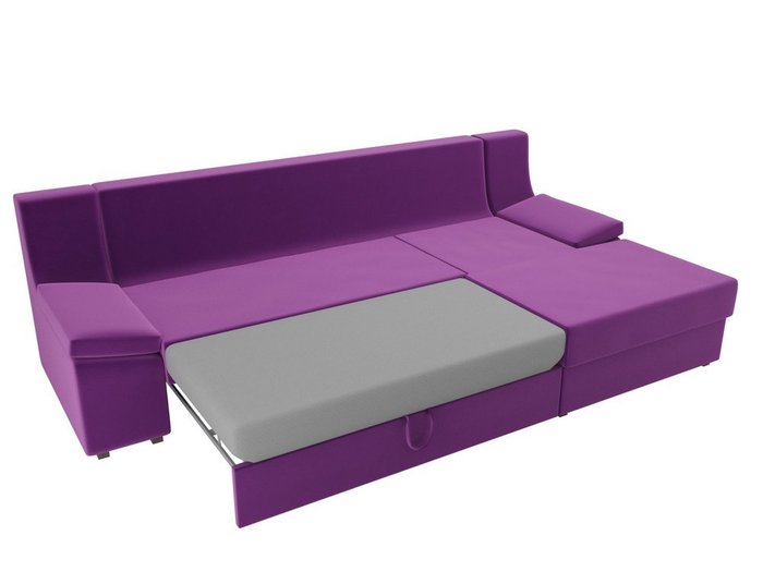 Угловой диван-кровать Челси фиолетового цвета