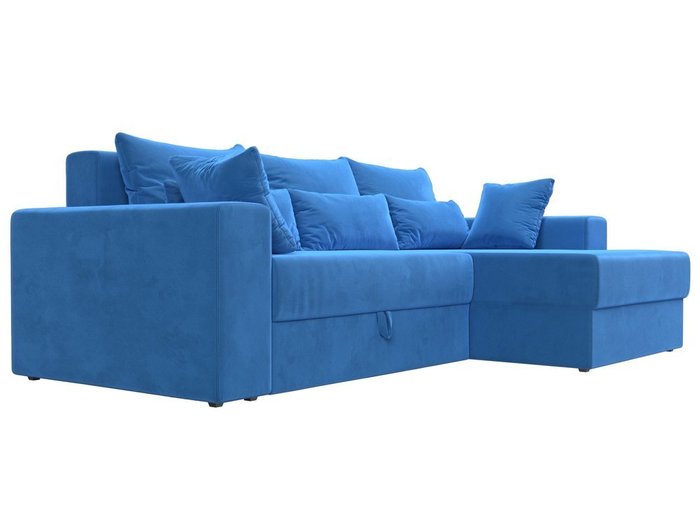 Угловой диван-кровать Мэдисон темно-голубого цвета