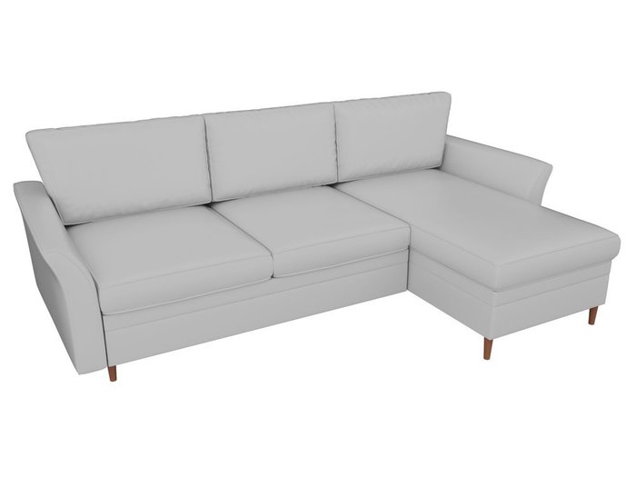 Угловой диван-кровать София белого цвета (экокожа)