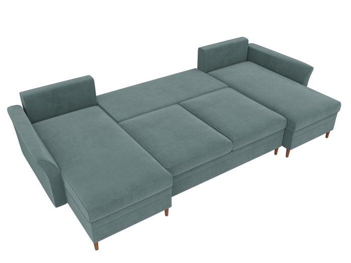 Угловой диван-кровать София темно-бирюзового цвета