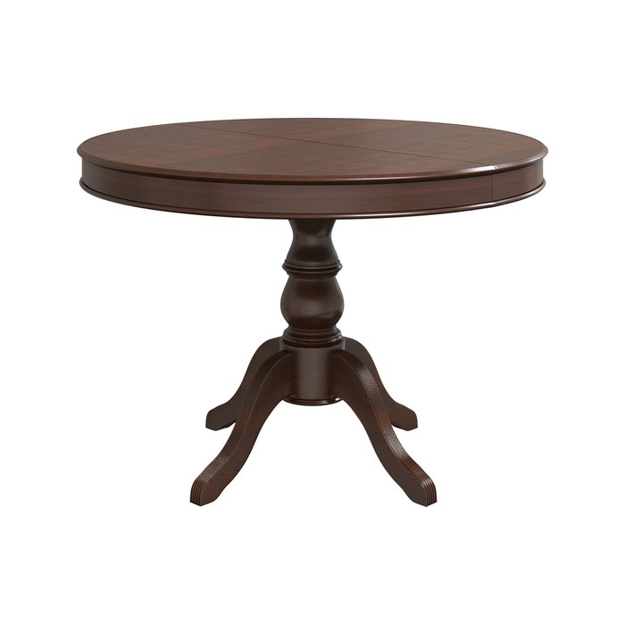 Стол обеденный круглый раздвижной Патриция темно-коричневого цвета