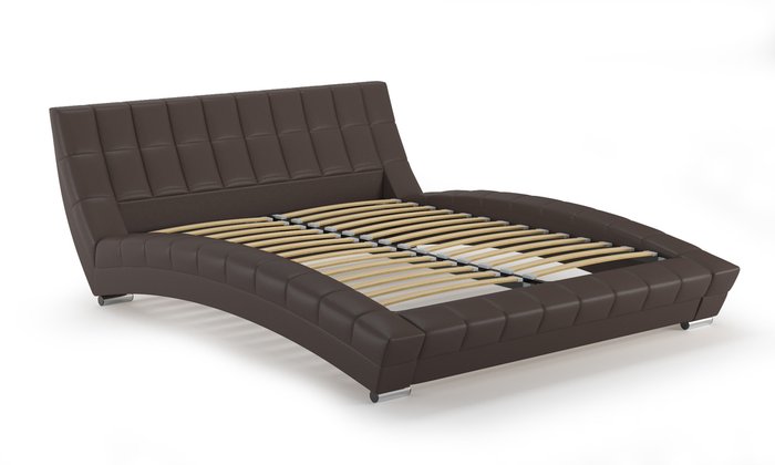 Кровать Оливия 160х200 коричневого цвета с ортопедическим основанием  