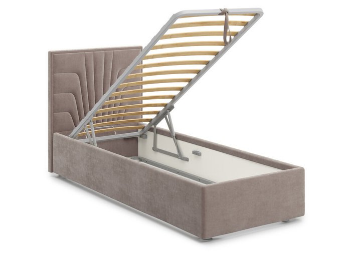 Кровать Premium Milana 90х200  с подъемным механизмом светло-коричневого цвета