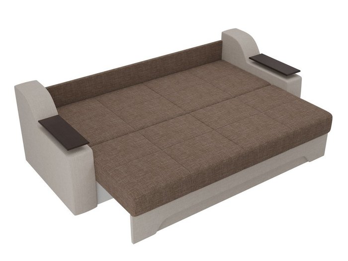 Прямой диван-кровать Сенатор коричнево-бежевого цвета