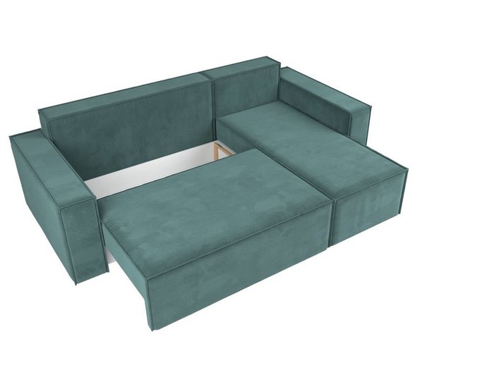 Угловой диван-кровать Куба темно-бирюзового цвета