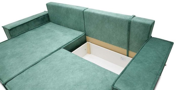 Угловой диван-кровать Фабио зеленого цвета