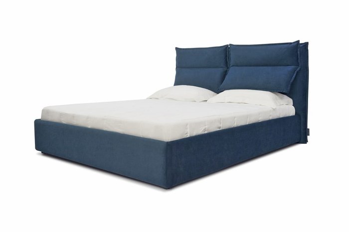 Кровать Wing 180х200 с подъемным механизмом темно-синего цвета