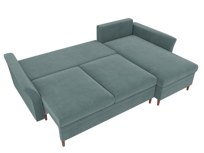 Угловой диван-кровать София темно-бирюзового цвета