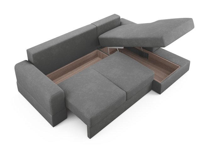 Угловой диван-кровать Elke серого цвета 