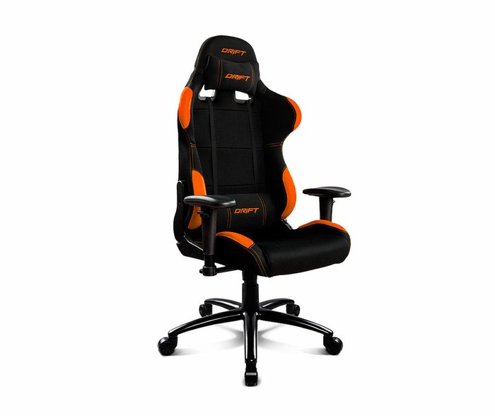 Игровое кресло Drift черного цвета с оранжевыми вставками