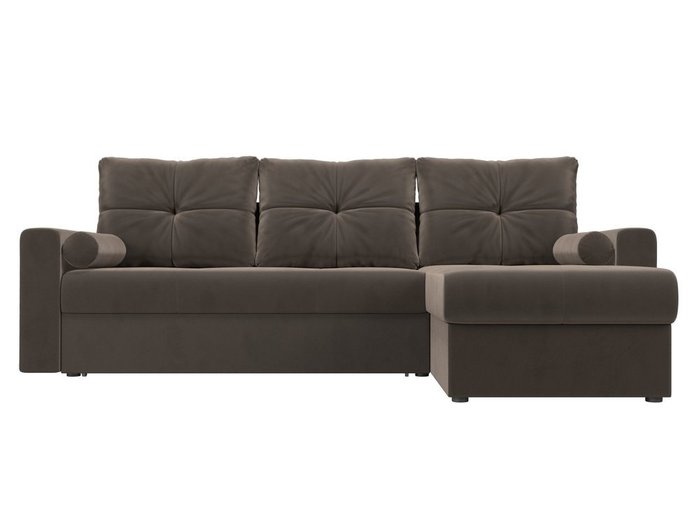 Угловой диван-кровать Верона коричневого цвета - купить Угловые диваны по цене 36990.0