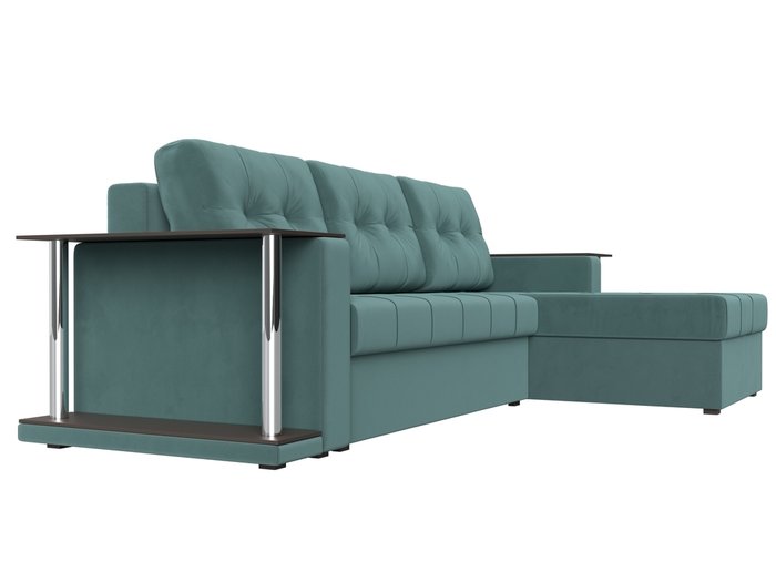 Угловой диван-кровать Даллас бирюзового цвета