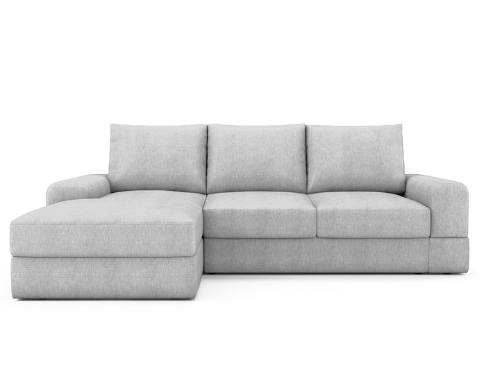 Угловой раскладной диван Elke левый светло-серого цвета