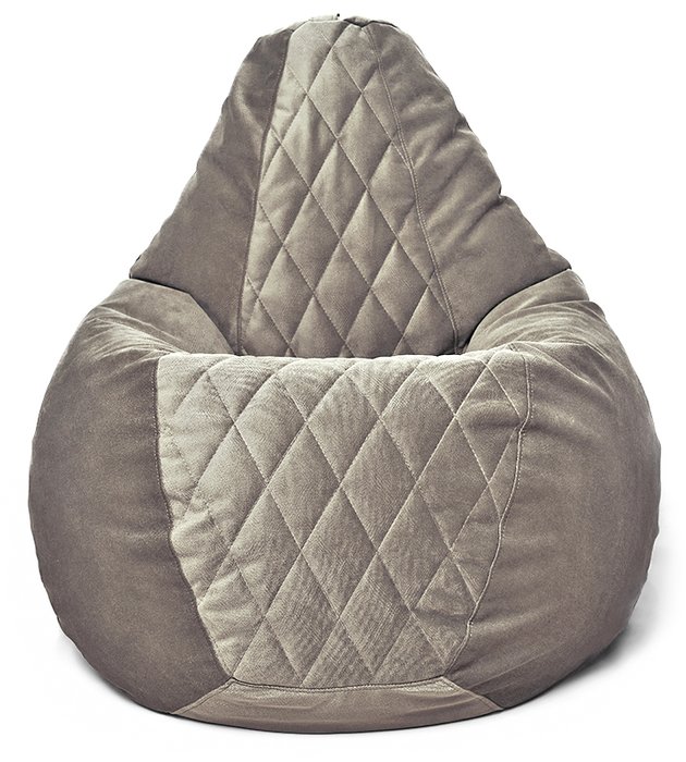 Кресло мешок Груша Maserrati 10 XL серо-коричневого цвета  - купить Бескаркасная мебель по цене 4695.0