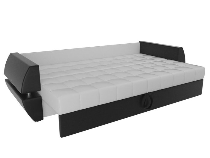 Диван-кровать Атлант Т черно-белого цвета (экокожа)