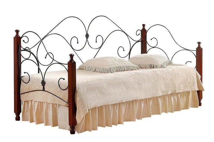 Кушетка-кровать Sonata Wood slat base 90х200 из металла и дерева