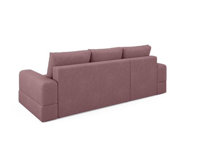 Угловой диван-кровать левый Elke темно-розового цвета