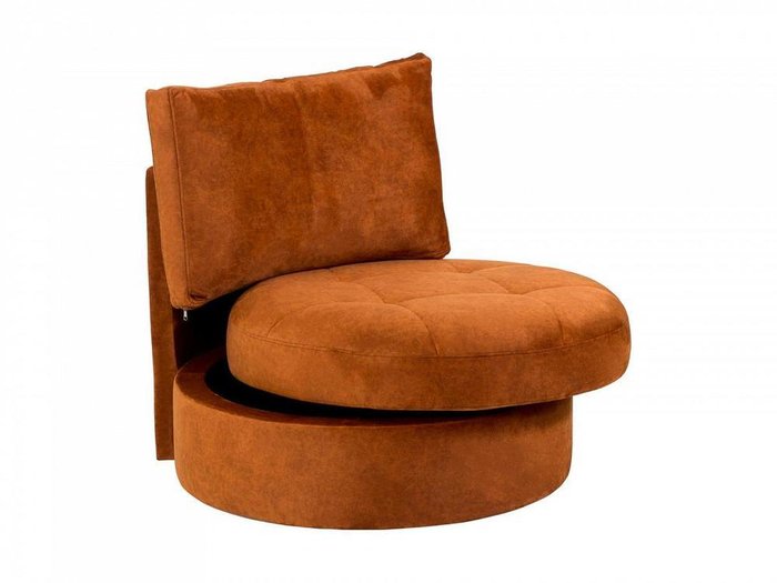 Кресло Wing Round коричнево-оранжевого цвета
