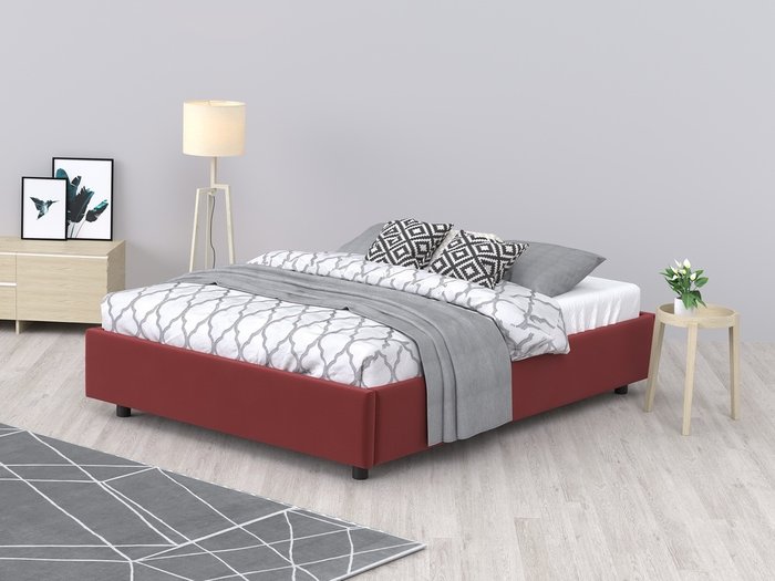 Кровать SleepBox 90x200 темно-красного цвета