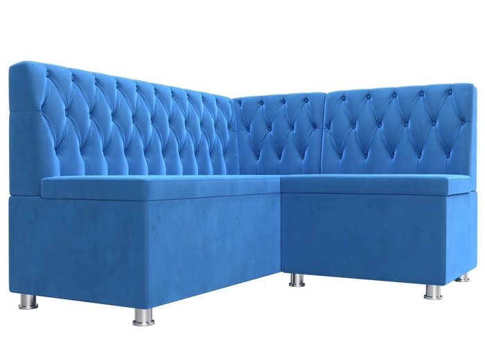 Кухонный угловой диван Мирта голубого цвета