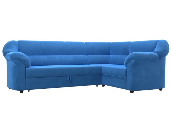 Угловой диван-кровать Карнелла голубого цвета