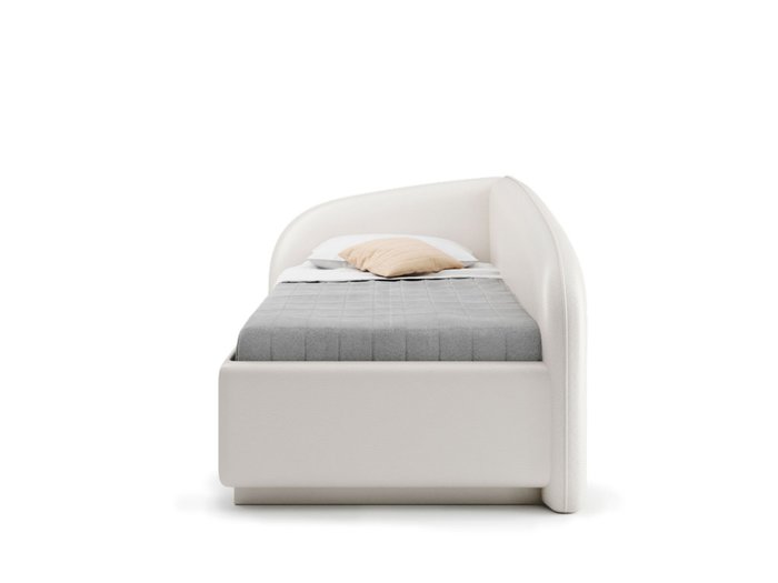 Кровать Amelia левая светло-бежевого цвета с решеткой 90х190