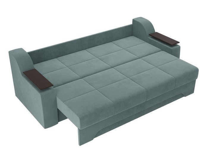 Прямой диван-кровать Сенатор бирюзового цвета