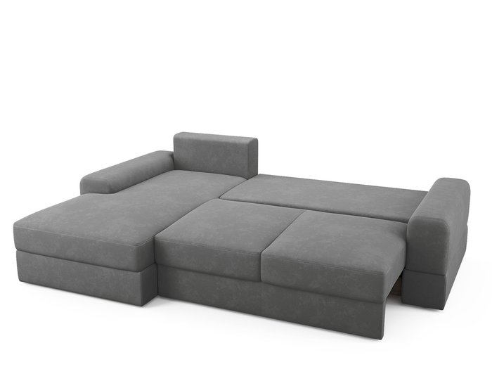 Угловой диван-кровать левый Elke серого цвета