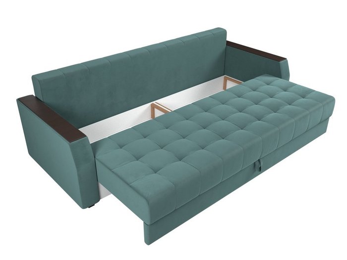 Прямой диван-кровать Атлантида бирюзового цвета