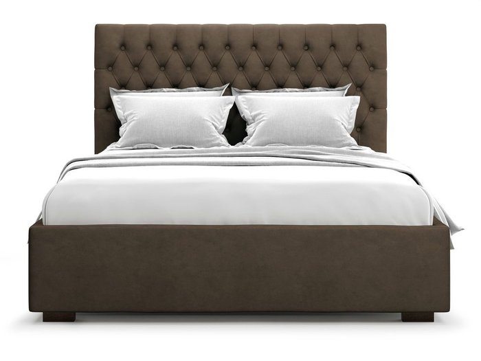 Кровать с подъемным механизмом Nemi 140х200 коричневого цвета