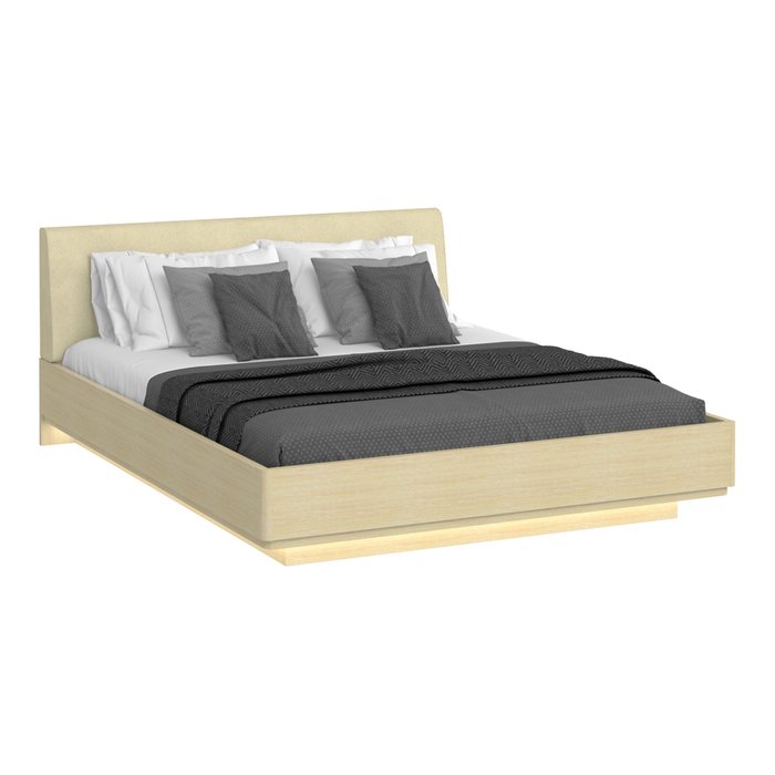 Кровать Элеонора 140х200 бежевого цвета с подъемным механизмом
