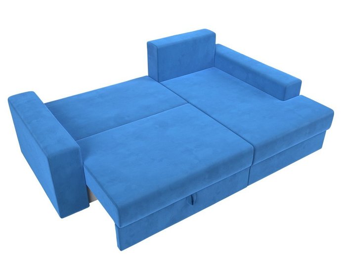 Угловой диван-кровать Мэдисон бежево-голубого цвета