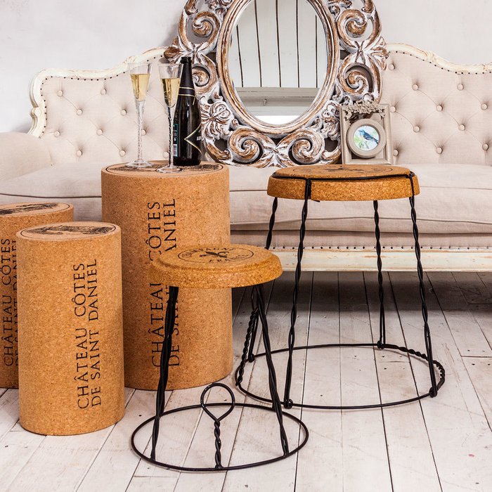 Кофейный стол Champagne France со столешницей из натуральной пробки