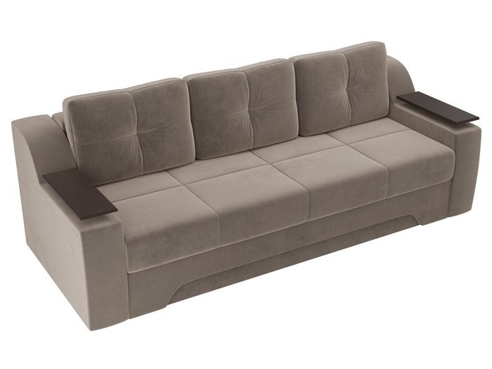 Прямой диван-кровать Сенатор коричневого цвета