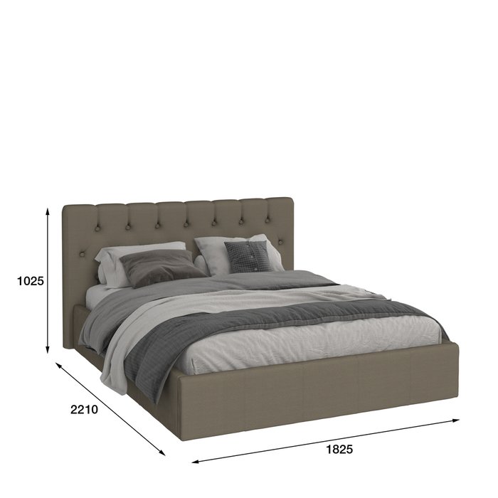 Кровать Инуа 180х200 коричневого цвета с подъемным механизмом 
