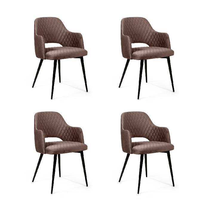 Комплект из четырех стульев  William с подлокотниками бежевого цвета