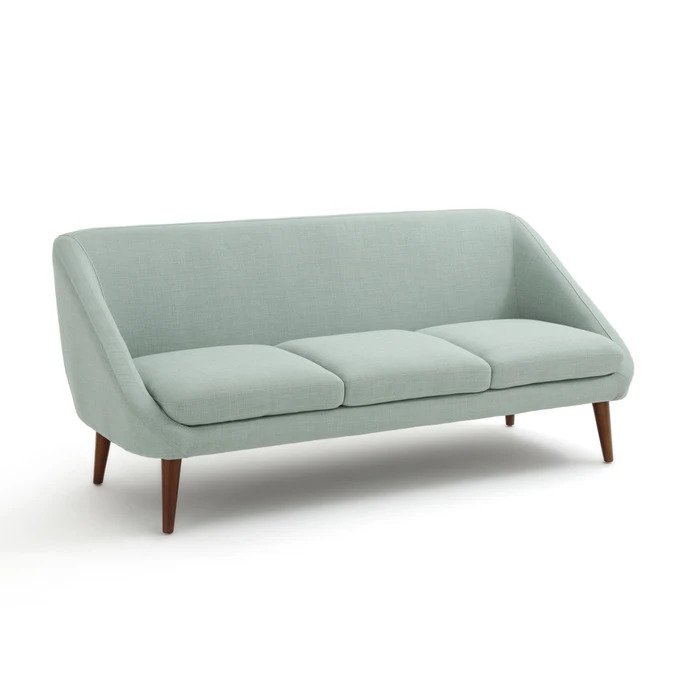 Прямой диван трехместный Smon светло-зеленого цвета