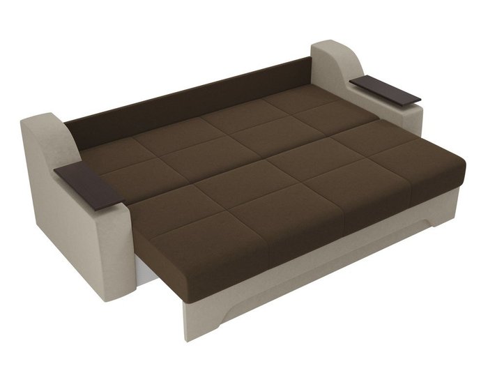 Прямой диван-кровать Сенатор коричнево-бежевого цвета